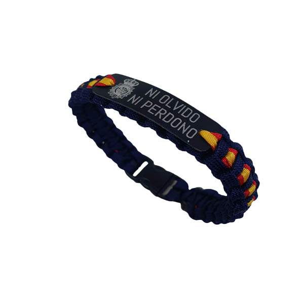 PCMaes Pulsera España. Escudo  del Cuerpo Nacional de Policía -Ni Olvido ni Perdono