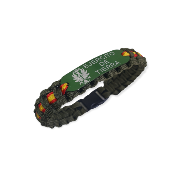 Pulsera España paracord escudo Ejército de Tierra Verde 1