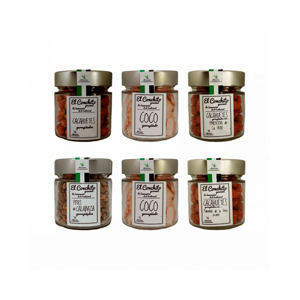 El Conchito Gourmet Lote 23 - 6 Tarros de Cristal surtidos