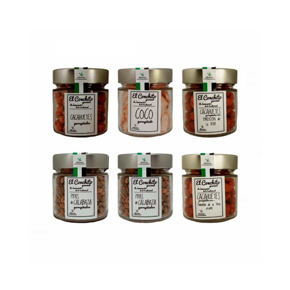 El Conchito Gourmet Lote 24 - 6 Tarros de Cristal surtidos