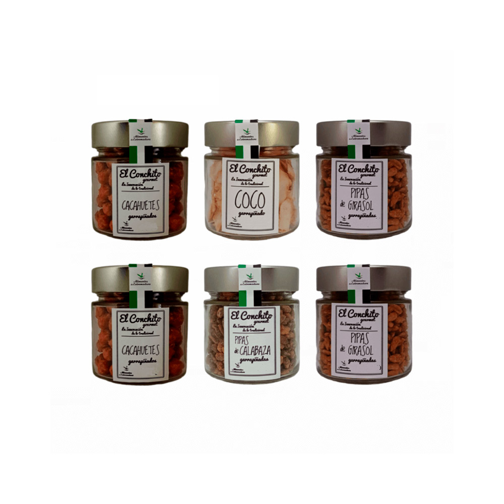 El Conchito Gourmet Lote 26 - 6 Tarros de Cristal surtidos