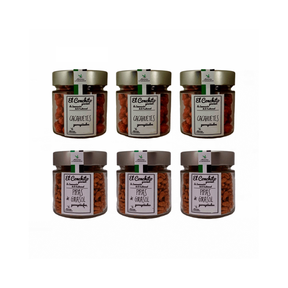 El Conchito Gourmet Lote 27 - 6 Tarros de Cristal surtidos