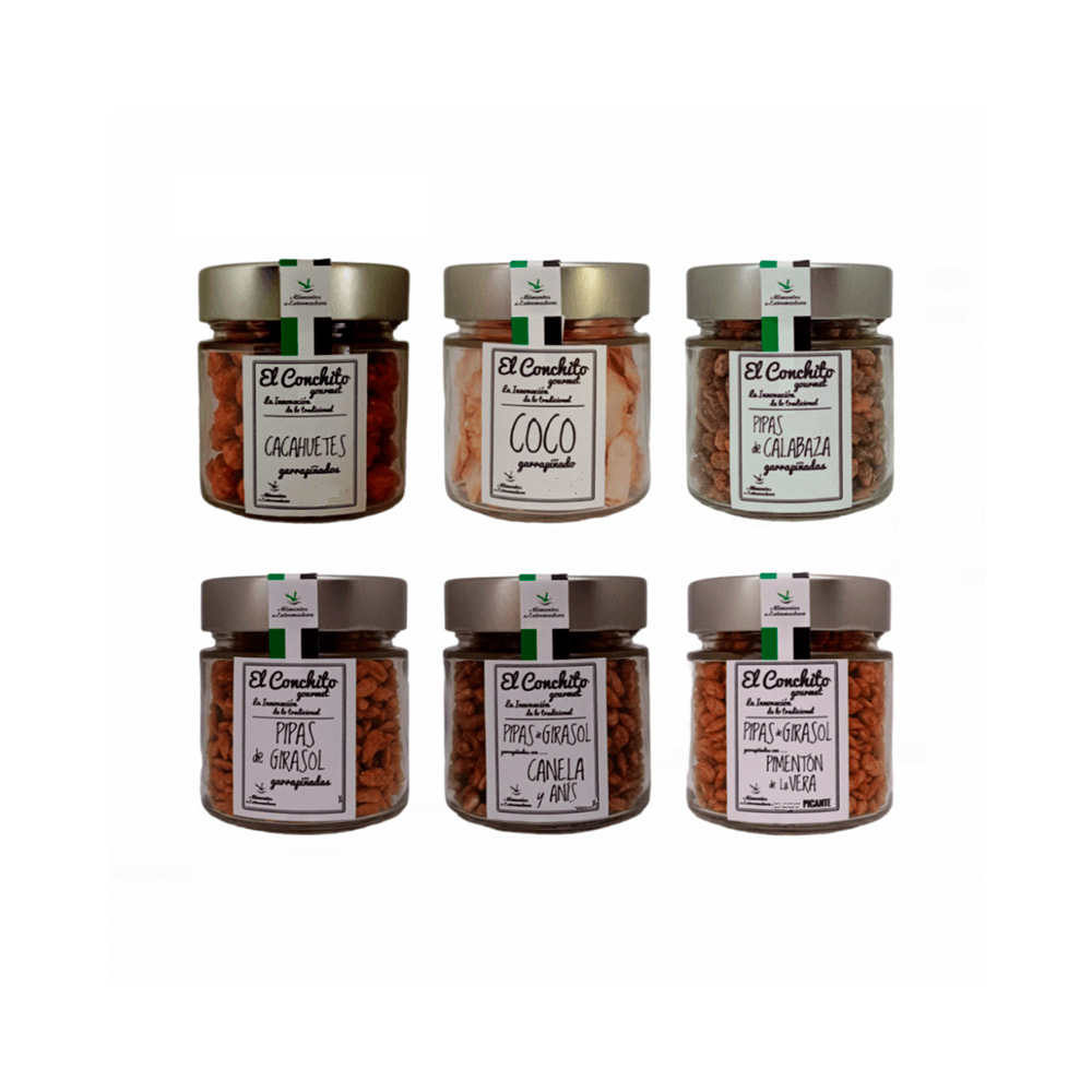 El Conchito Gourmet Lote 35 - 6 Tarros de Cristal surtidos