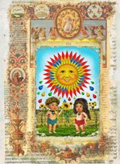 miniatura Detalle interior de la caja del Tarot Bíblico de Marsella