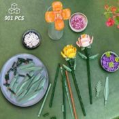 miniatura Construcción Bloques Ramo de Flores 901 Pcs con Tarjeta regalo 4