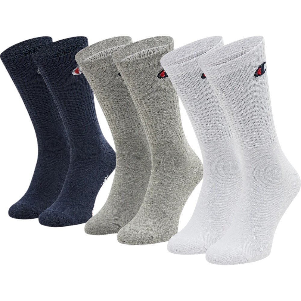 Imagen CALCETINES CHAMPION ATHLETIC CREW 3-PAR NEGRO GRIS BLANCAS U24558-BS517