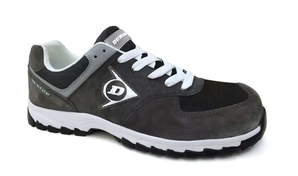Dunlop Zapato de trabajo, Calzado de Seguridad tipo zapatilla  DUNLOP Flying  ARROW Gris Carbón, S3- HRO.