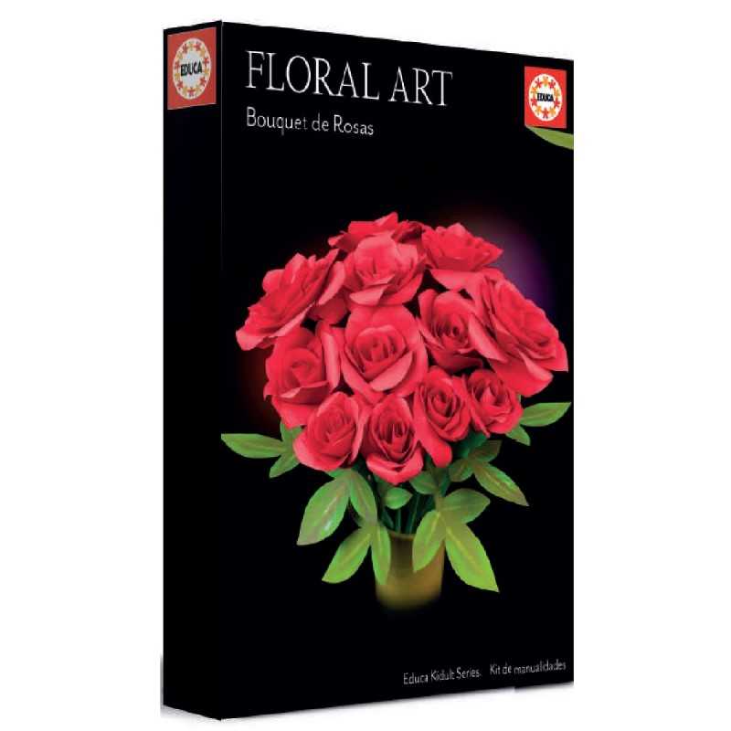 Educa Borras Kit de Arte Floral Ramo de Rosas rojas