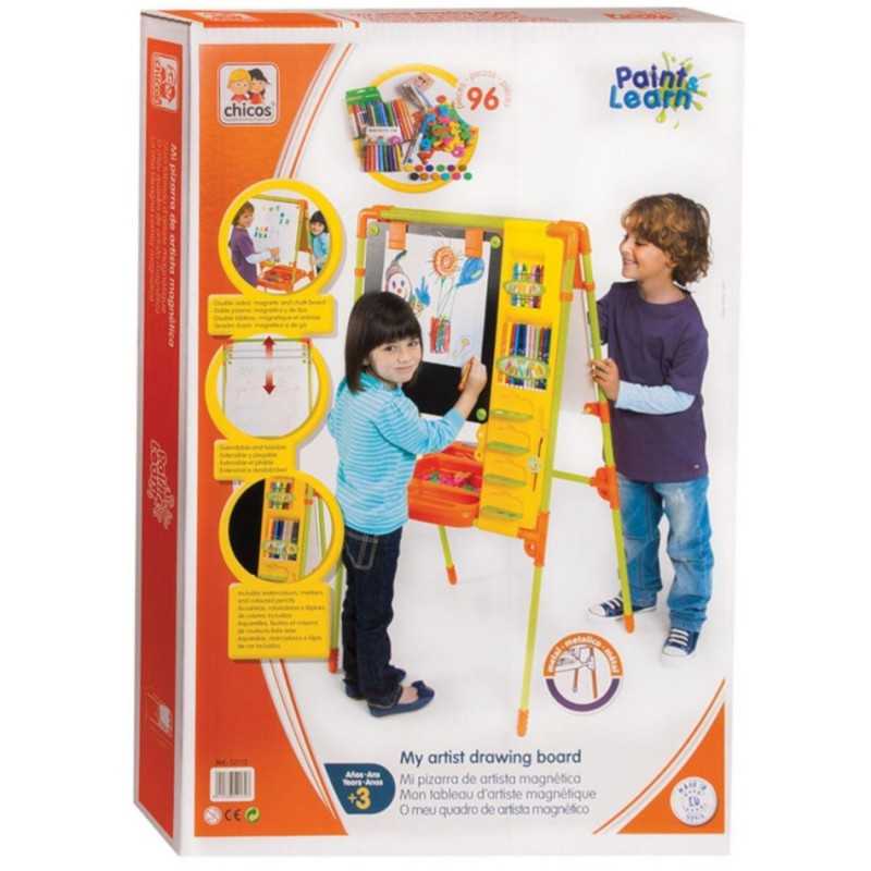 Fábrica de Juguetes Mi Pizarra de Artista Infantil con Caballete Doble cara