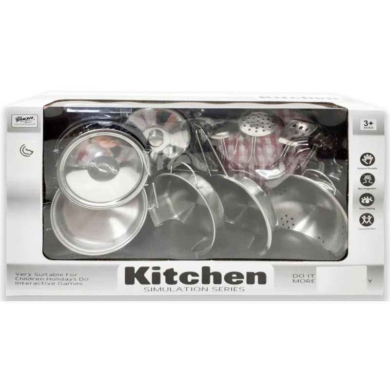 Kapaxko Set Menaje Cocina Infantil imitación Metálico