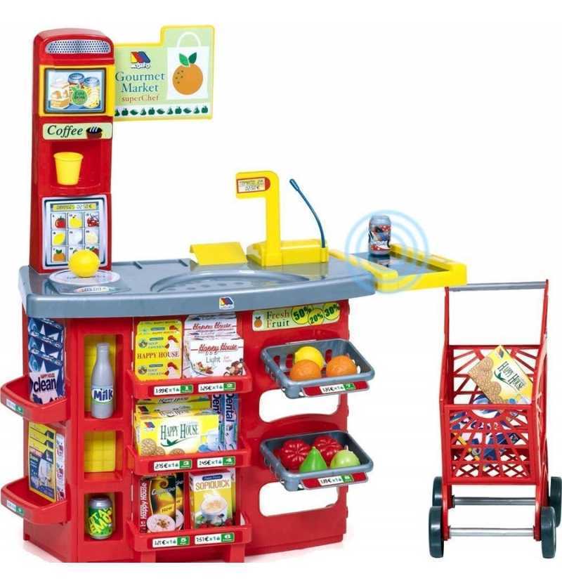 Moltó Supermercado Infantil con Carrito Rojo