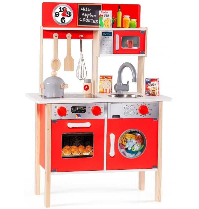 Moltó Cocina Moderna Infantil de Madera Roja Grande