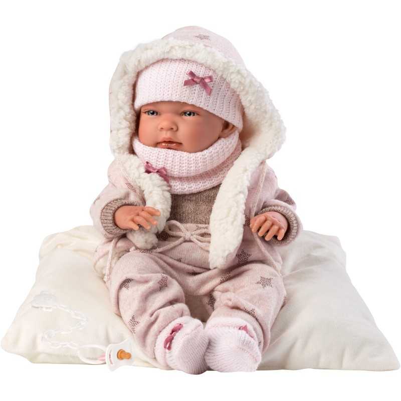 Llorens Muñeca Bebe Nica vestido con Cojín Newborn - cuerpo de Vinyl