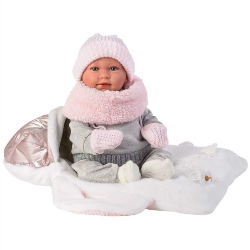 Llorens Muñeca Bebé Mimi Llorona Capazo Portabebé