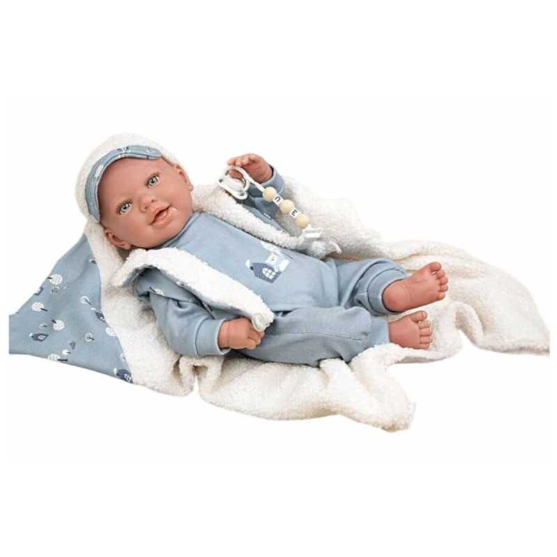 Arias Muñeco Bebé Reborn Bruno con manta super realista