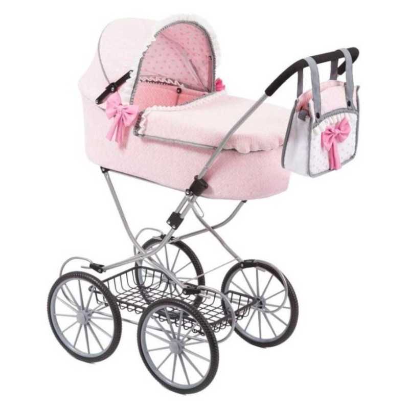 Claudio Reig Carro de Muñecas Capota Clásico Vintage color Rosa Plegable