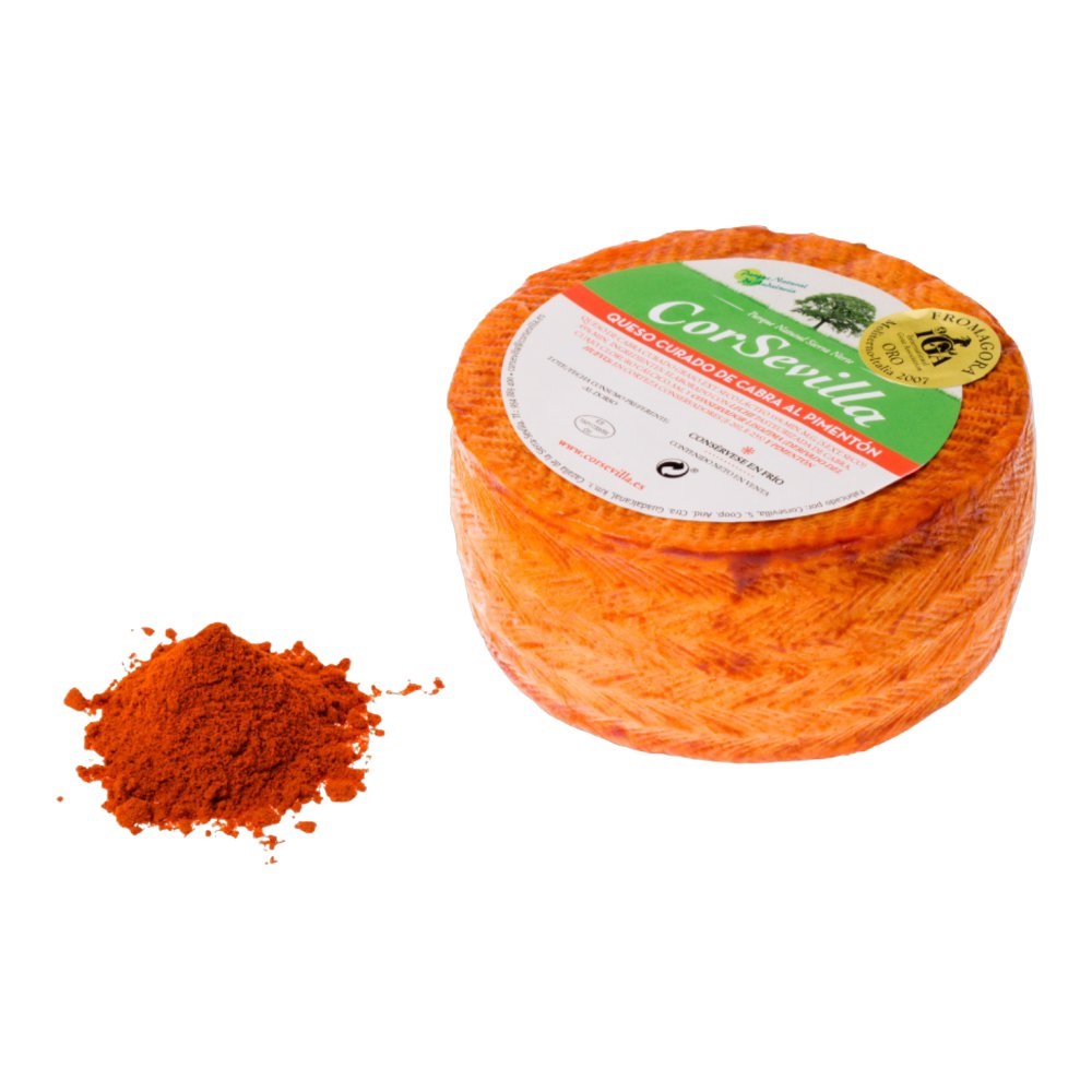 Queso curado de cabra al pimentón – Queso entero de 700 g.
