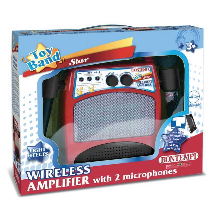 Bontempi Amplificador Musical Karaoke Rojo con Micros Infantil