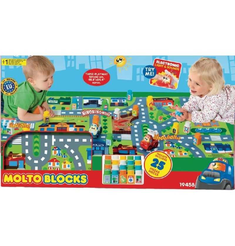 Moltó Juego de Construcción Blocks Cars con Tapiz
