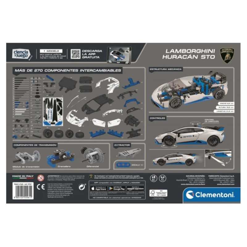 Clementoni Juego Construcción Coche Lamborghini Huracán Blanco Nuevo