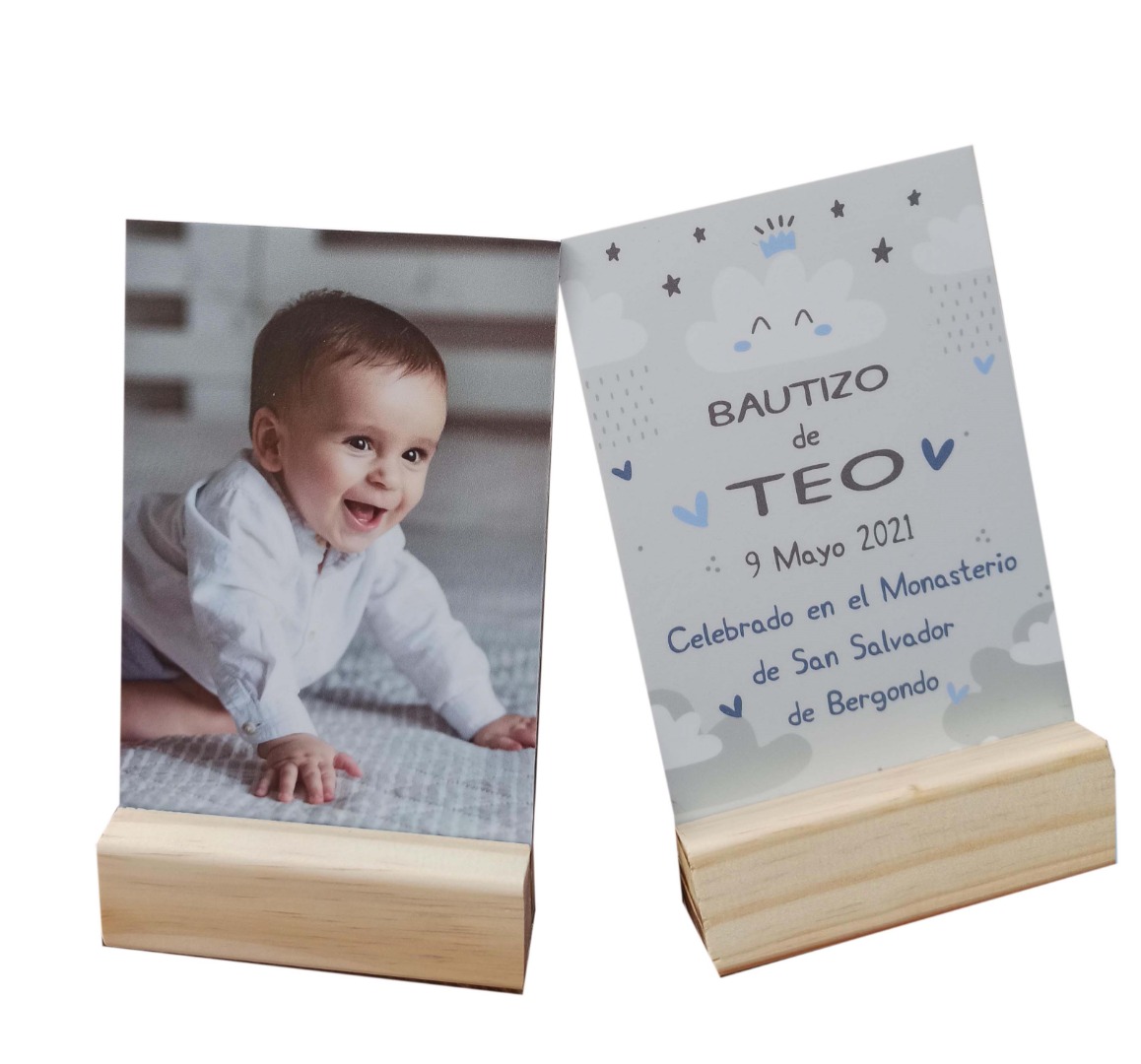 5 Fotorecordatorios sobre base madera para eventos