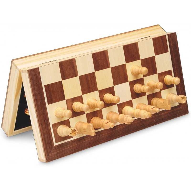 Cayro Juego de Ajedrez y Damas Marquetería Magnético grande
