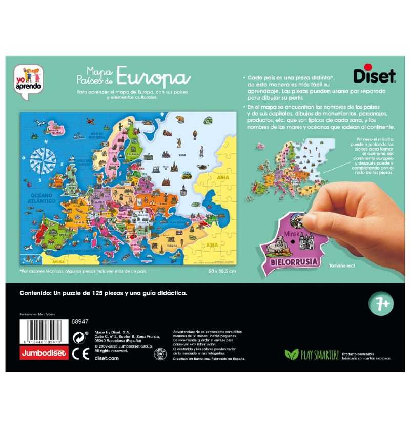 Diset Juego Educativo Puzle Países de Europa