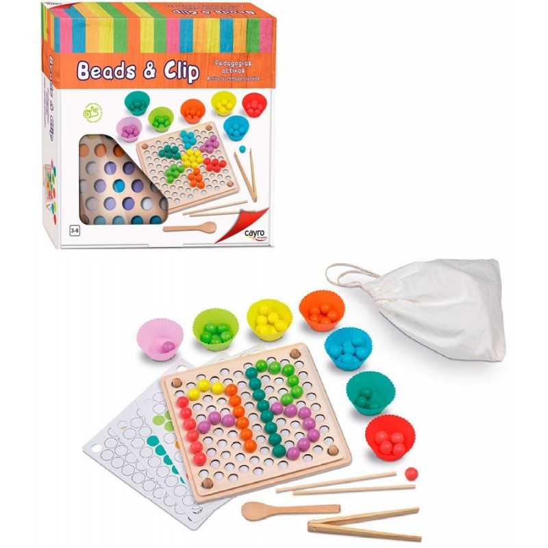 Cayro Juego de clasificación y motricidad Beads & Clip