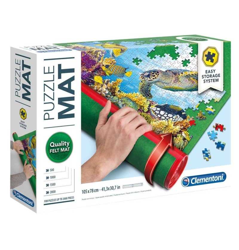 Clementoni Tapete para Puzzle Universal hasta 2000 Piezas - Puzzle Roll verde