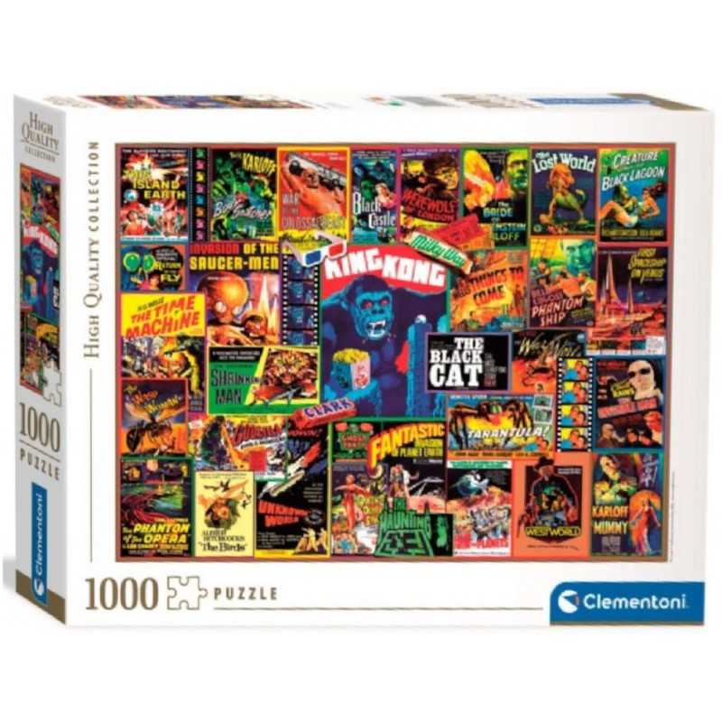 Clementoni Puzzle 1000 Piezas Carteleras de Thriller Clásicos -