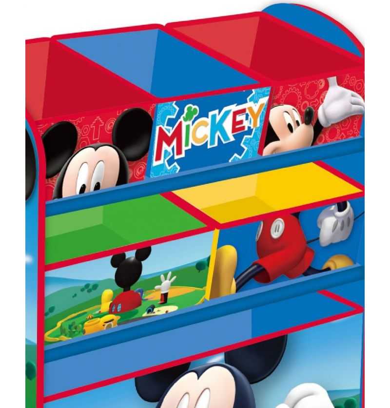 Mickey Mouse Organizador de Madera Infantil Mickey Disney con 6 cubetas