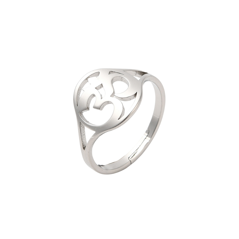 Creatulote Anillo Om ajustable de acero inoxidable de 17 mm diámetro