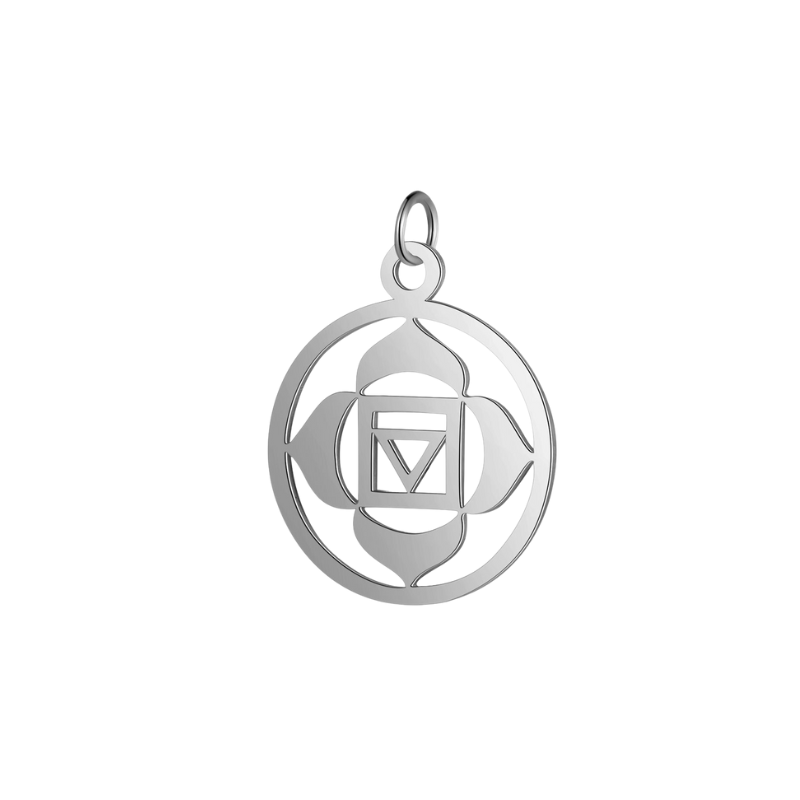 Colgante Chakra Muladhara de aproximadamente 18 mm de diámetro, 3 tonos