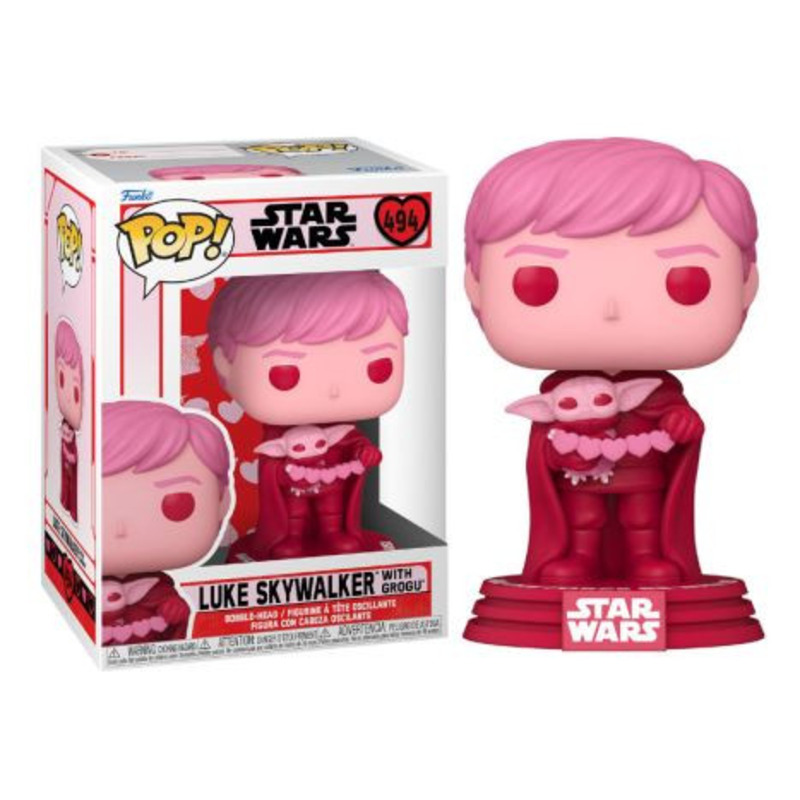 Funko Pop Luke Skywalker with Grogu Valentines Pop Star Wars 494