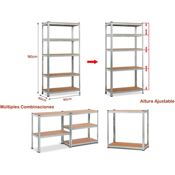 miniatura Estantería Metálica Galvanizada Modular con 5 Baldas 175kg por Balda 180x90x40 cm 8