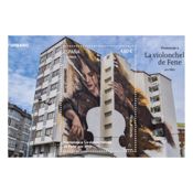 miniatura hoja bloque mural de la violonchelista en Fene, Sfhir