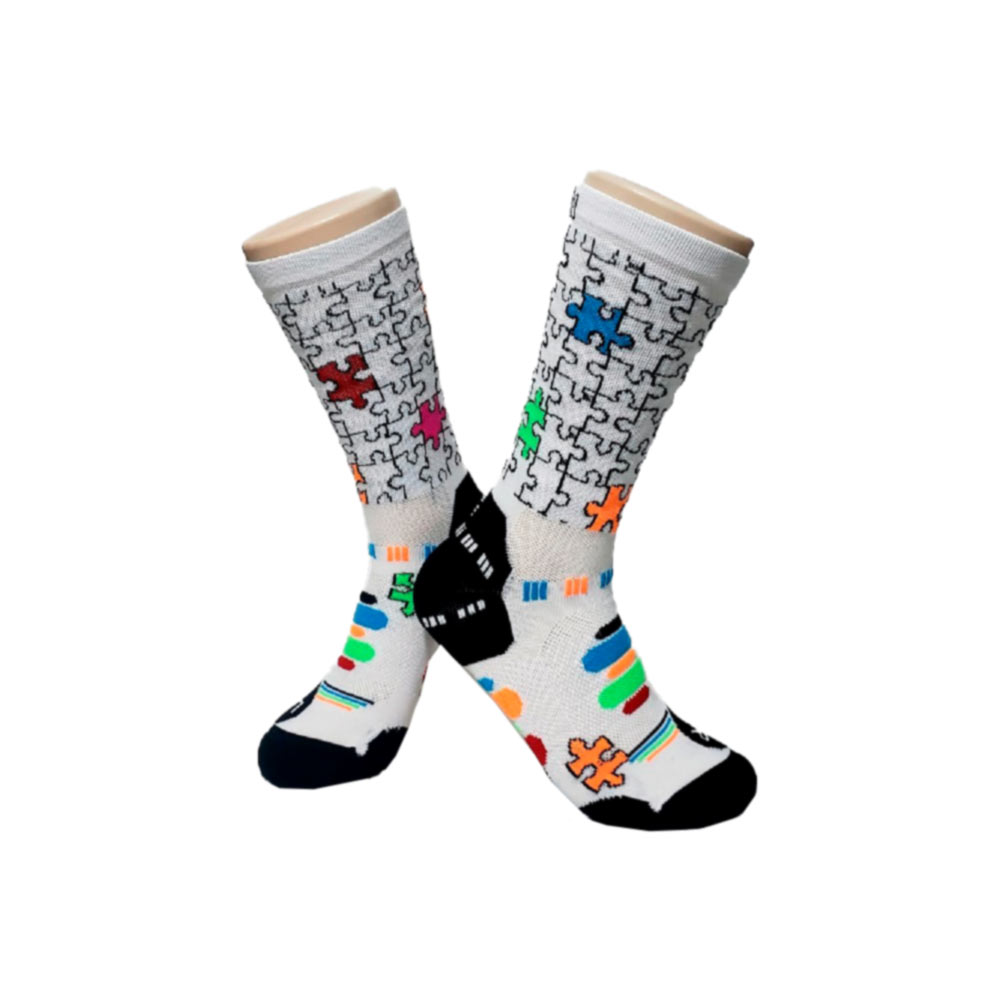 Calcetín h2d Puzle Blanco
