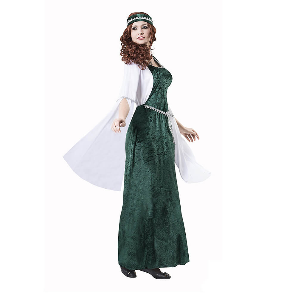 Disfraz de Dama Medieval Verde Adulto