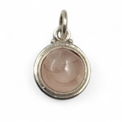 miniatura Colgante Cuarzo Rosa Engarzado en Plata primera Ley