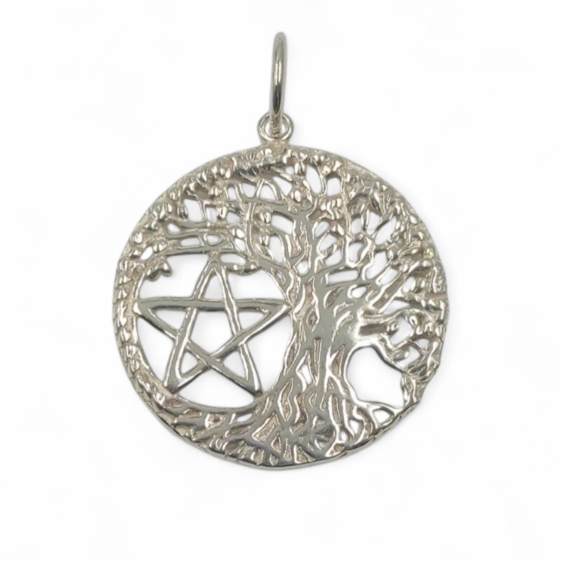 Colgante Árbol Nórdico con Pentáculo Plata 1r Ley
