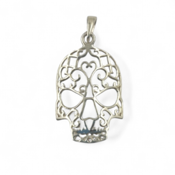 miniatura Colgante La Catrina Grande Plata 1r Ley