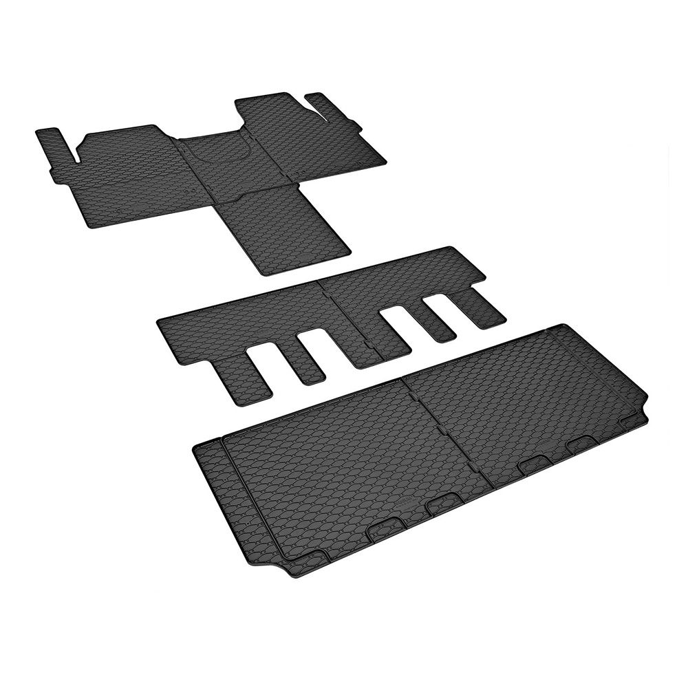 Car Lux Alfombras Alfombrillas de goma a medida para FORD Tourneo Custom de 8 plazas a partir de 2024