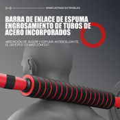 miniatura 2 Mancuernas 2 en 1 de 12,5 kg Ajustables y barra Fija de Unión 40 cm para Convertir en 25 kg 4