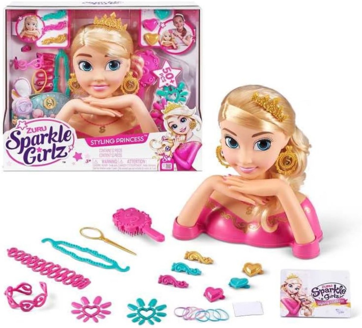 Sparkle Girlz Busto Princesa Rubia con Manos manicura con más de 50 Piezas
