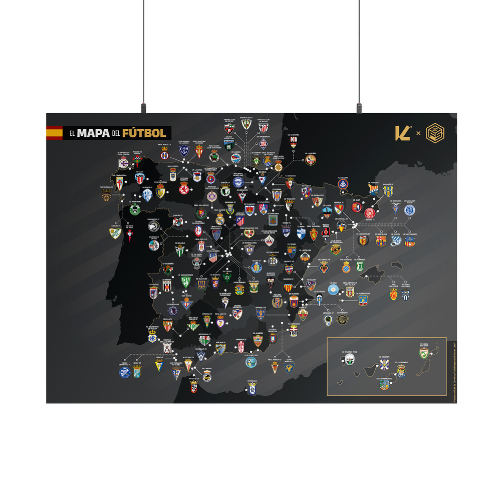 Póster Mapa del Fútbol 70x50 cm - España