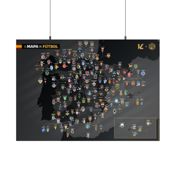 miniatura Póster Mapa del Fútbol 70x50 cm - España