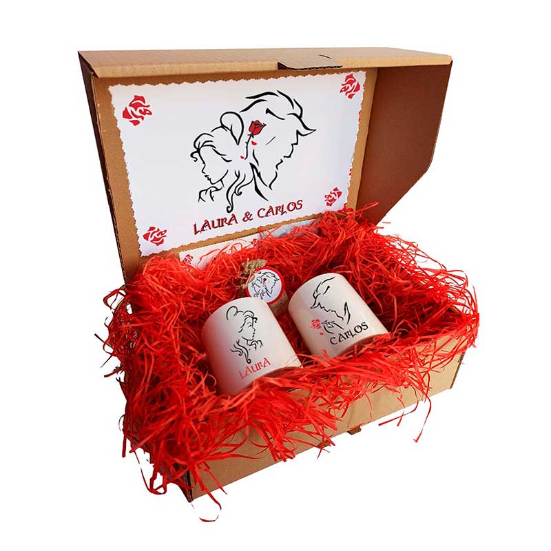 Detalles P'adul@rte Caja regalo enamorados aniversario La Bella y La Bestia