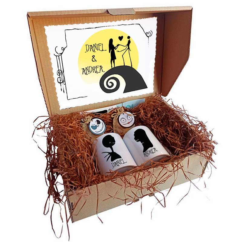 Detalles P'adul@rte Caja regalo enamorados aniversario Pesadilla antes de navidad,  San Valentín