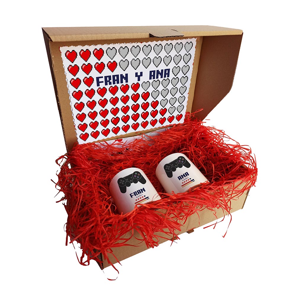 Caja regalo Players - Gamers enamorados aniversario San Valentín