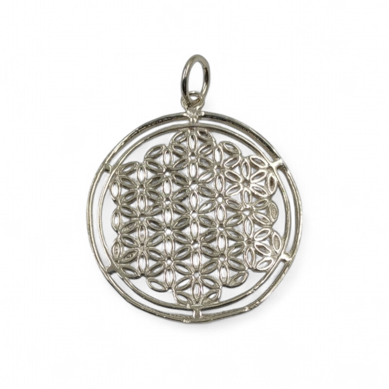Colgante Flor de la Vida Grande Plata 1r Ley